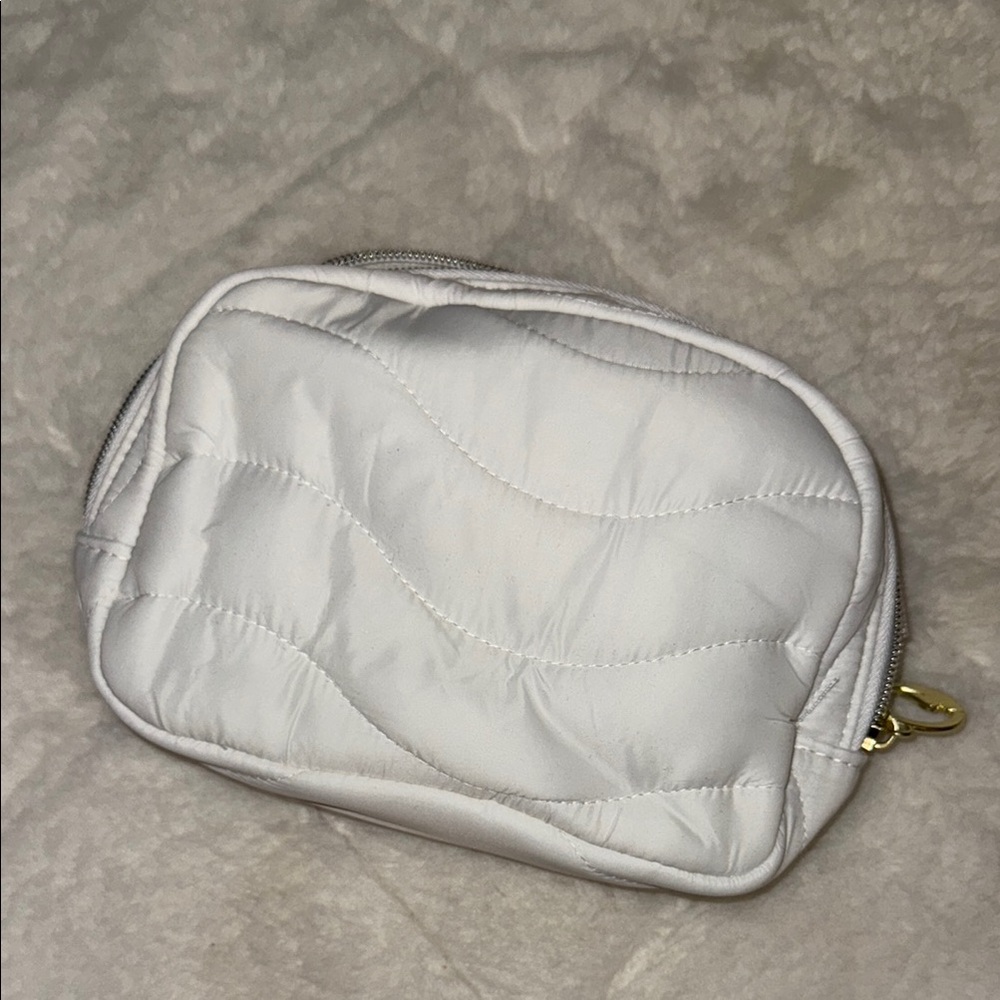 Elegant White Quilted Women's Belt Bag